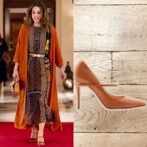 NWT Jennifer Chamandi ‘Lorenzo 105mm’ Mary Jane Pumps in “Camel Capretto” Sz 42